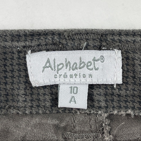 Alphabet Creation Shorts Girls 10 A Brown Houndstooth Pockets - Picture 2 of 7